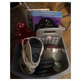 Misc lot - hair dryer, clock, calculator and misc