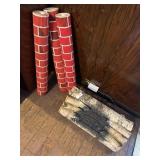 Vintage fireplace paper and faux fireplace