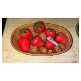 Ceramic Nuts and Strawberries Dish Set