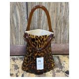 Murano- style tortoiseshell leopard glass handbag