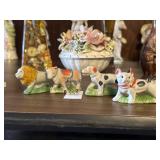 4 Ceramic Japan Stamped Animal Collectibles