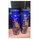 Pair of Blue Oriental Vases