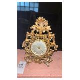 Guild Crest Fancy Gold Tone Wind-Up Alarm Clock
