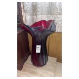 Mid Century Modern Purple Glass Art Vase