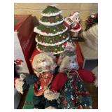 Christmas teapot and Christmas bunny decor