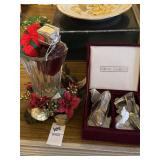 Christmas candle holder and high heel S&P shakers