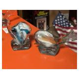 Elephant and bird paper weights