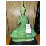 Vintage Green Nephrite Buddha statue on base *some
