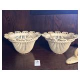 Vintage scalloped hanging baskets with hangers