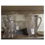 Lot of 2 glass pitchers - swan and ABP