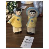 Ceramic Arts Studio Asian couple S&P shakers