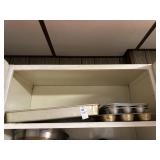 Shelf lot of baking bans