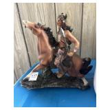 Native American warrior on horseback figurine