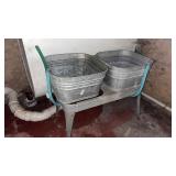 Metal Double Wash Tubs