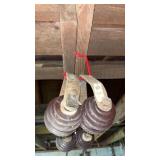 4 vintage porcelain high voltage insulators