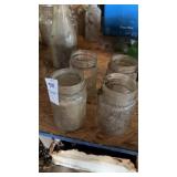 4 vintage Jumbo Peanut Butter jars by Frank Tea &
