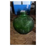 Vintage emerald green glass round refrigerator
