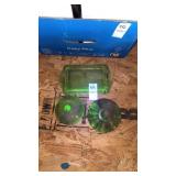 Vintage green uranium small glass tray and 2