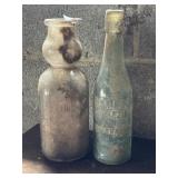 Queen City cream top milk bottle and German