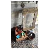 Lot of FRAM oil filters, small batteries, and