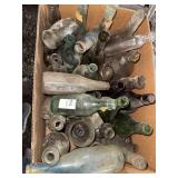 Box lot of assorted vintage glass bottles -