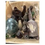 Box lot of assorted vintage glass bottles - Nehi