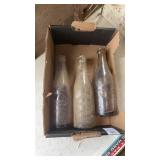 Lot of 3 vintage clear glass bottles from