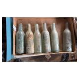 Lot of 6 vintage clear glass bottles from Berlin