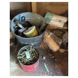 Lot of nails, paint brush rollers and misc