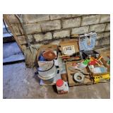Paint supplies garden tools and misc lot