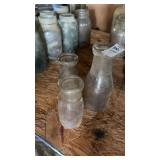 3 vintage clear glass milk bottles - 1 from Queen