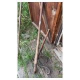 Vintage wooden handled log rollers (2)