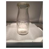 D.E. Keller Guernsey 1/2 pint milk bottle crack