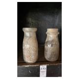 Vintage half pint milk bottles (2) - 1 from