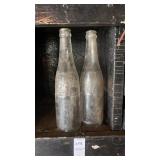 2 vintage clear Pepsi-Cola glasses from the 1940s