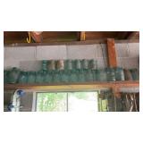Shelf lot of Ball blue mason jars