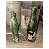 Vess Dry, CC soda and Moutain Dew soda bottles