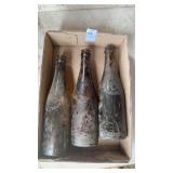 Lot of 3 vintage glass bottles from Yough Brewing