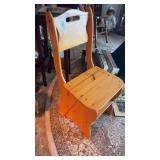 Convertible wooden library ladder chair