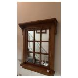 Vintage 9-pane window frame wall mirror