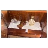 Clock and Avon Bottles