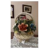 Capodimonte Table Flower Floral Basket