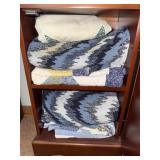Lot of quilted pillow cases and two chevron