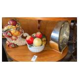 Ceramic Fruit Bowl Decor and Desk Clock