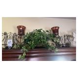 Faux Plant and Candle Holders