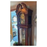 Vintage Emperor Cherry Finish Grandfather Clock