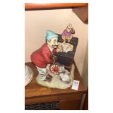 WACO Vintage Ceramic Box Old Man, Dog & Monkey