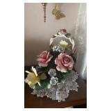 Capodimonte porcelain floral centerpiece