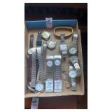 Tray Lot of Wrist Watches and Parts