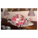 Floral Candle Sticks and Faux Flowers